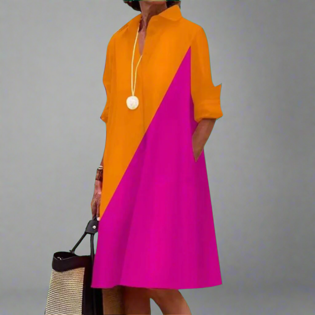 אסקה - שמלת מידי מודפסת בתלת מימד עם גרדיאנט