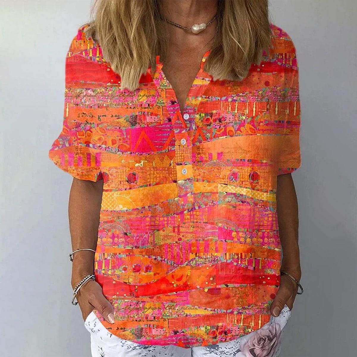 חולצה קצרה כתומה בולטת