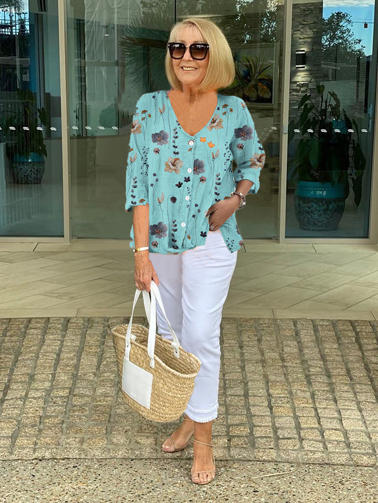 אוולין | חולצה אלגנטית עם פרחים