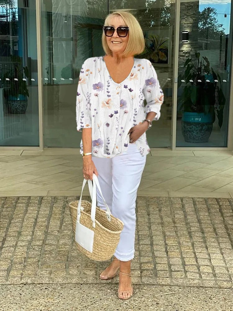 אוולין | חולצה אלגנטית עם פרחים