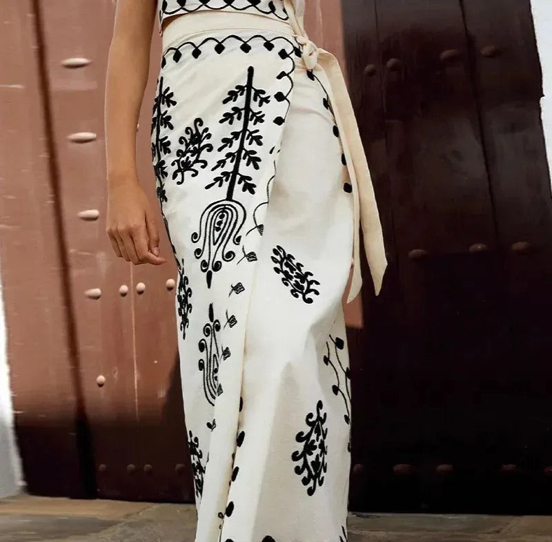 ריטה | סט מודפס טופ וחצאית