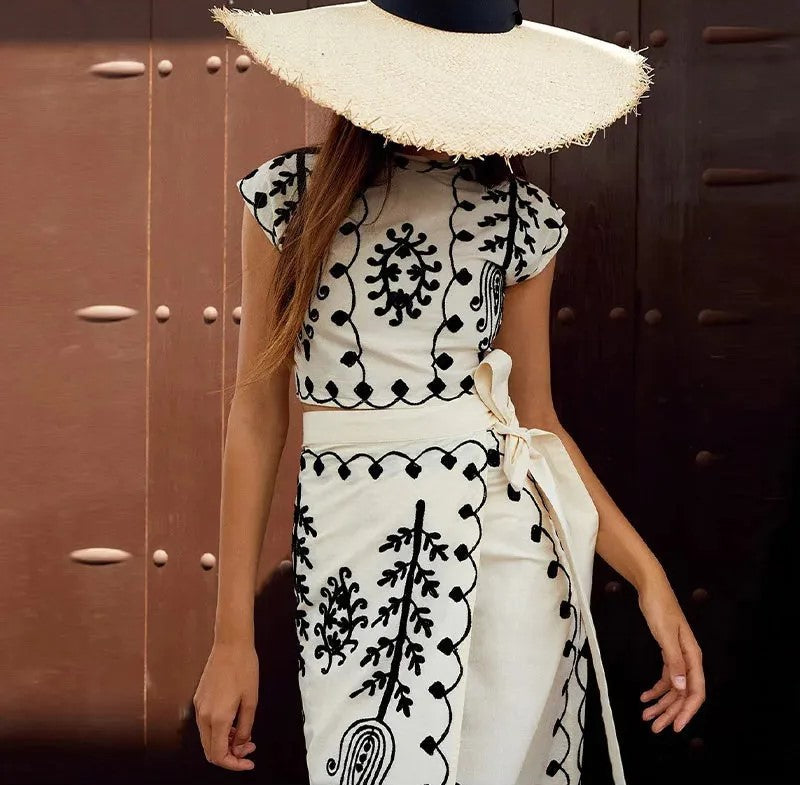 ריטה | סט מודפס טופ וחצאית