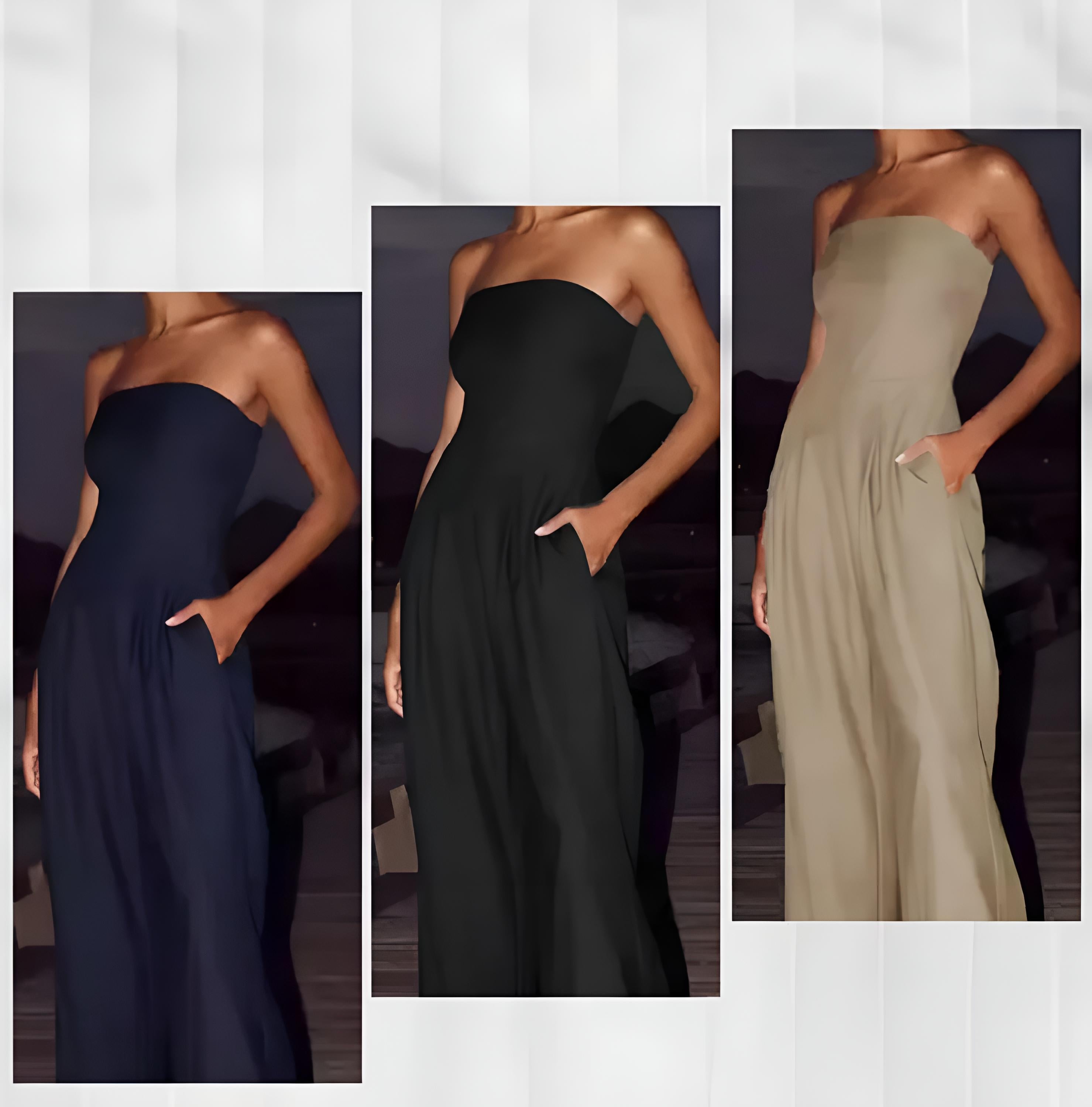 נויה | אוברול סטרפלס רחב ומחמיא