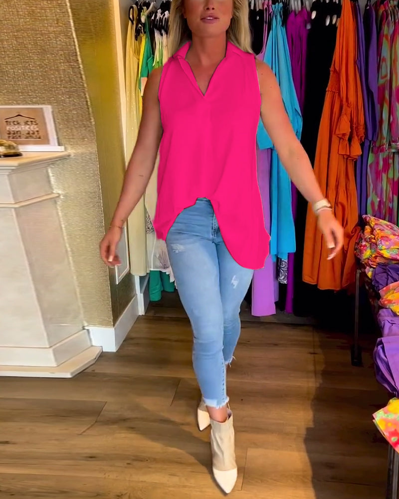 טוהר | טופ ללא שרוולים עם רוכסנים ורוורס