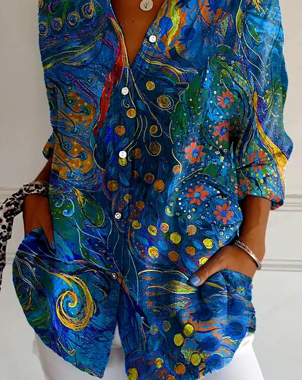 חולצה ארוכה עם צווארון כחול