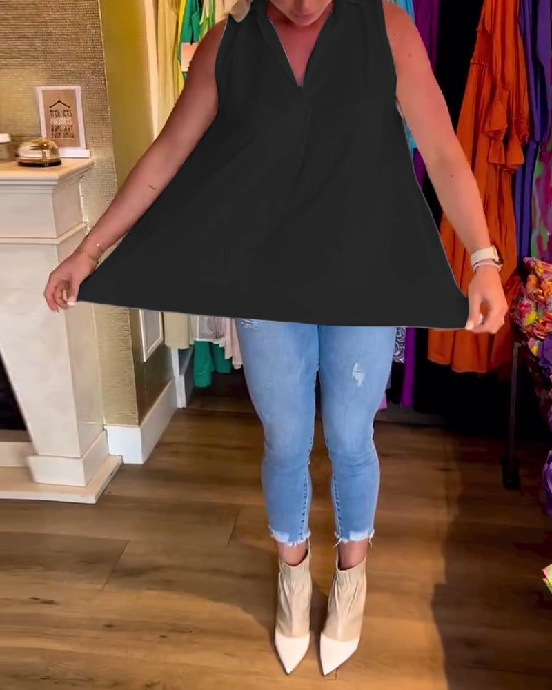 טוהר | טופ ללא שרוולים עם רוכסנים ורוורס