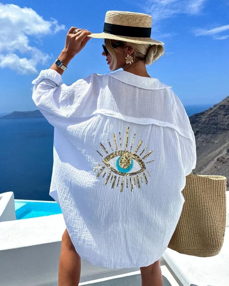 הדסה | חולצה עם פייטים ופנינים