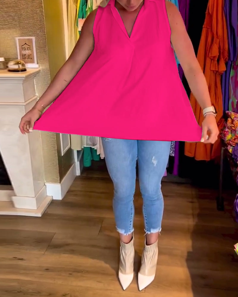 טוהר | טופ ללא שרוולים עם רוכסנים ורוורס