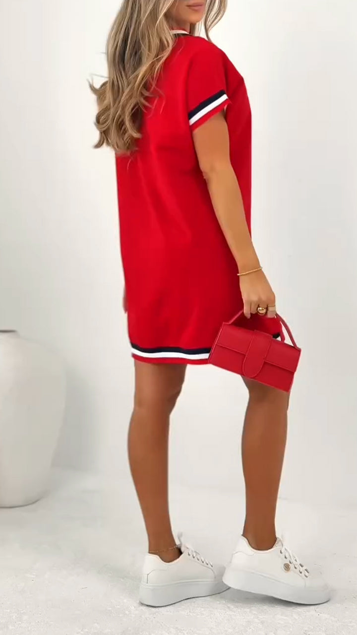 שירה - שמלות נשים קז'ואל עם קצה ניגודיות