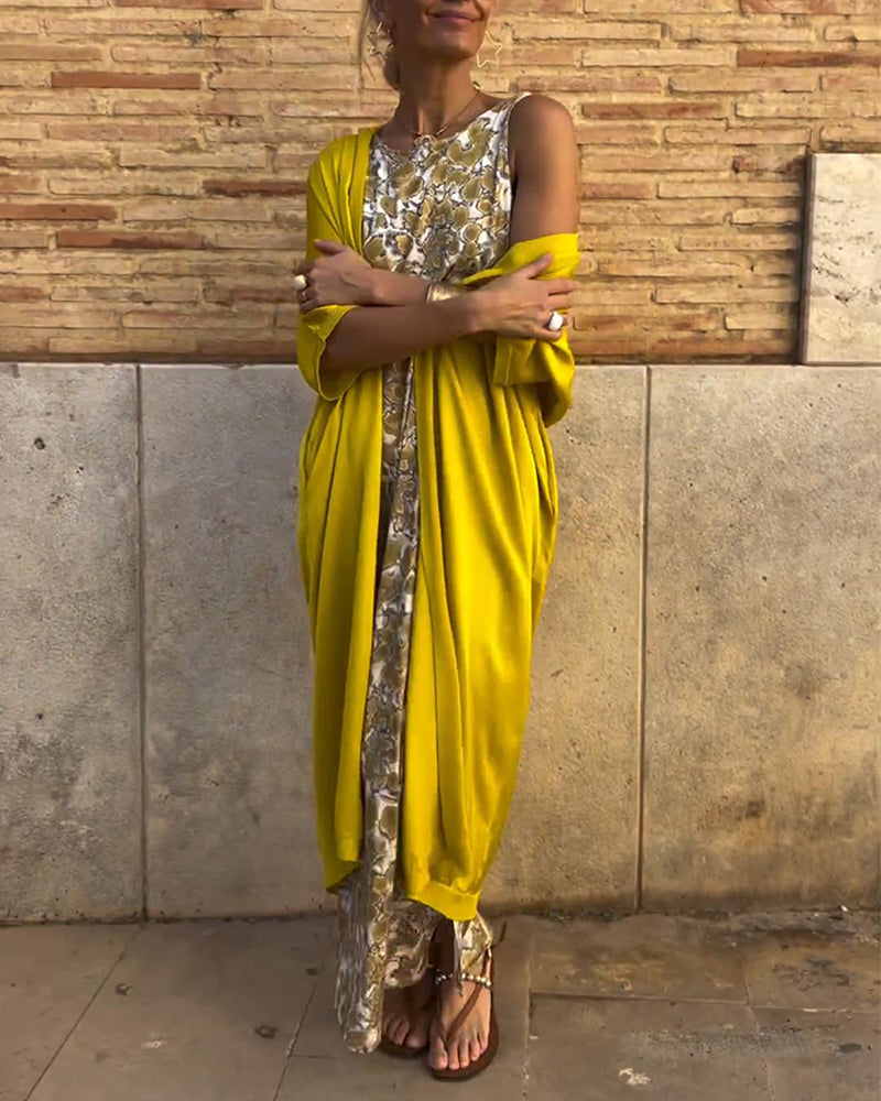 מיראל | שמלה אלגנטית ארוכה + קרדיגן תואם במתנה