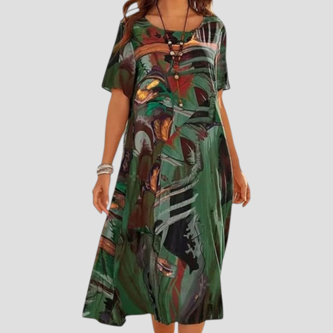 עינת | שמלת קיץ מידי עם התאמה רכה