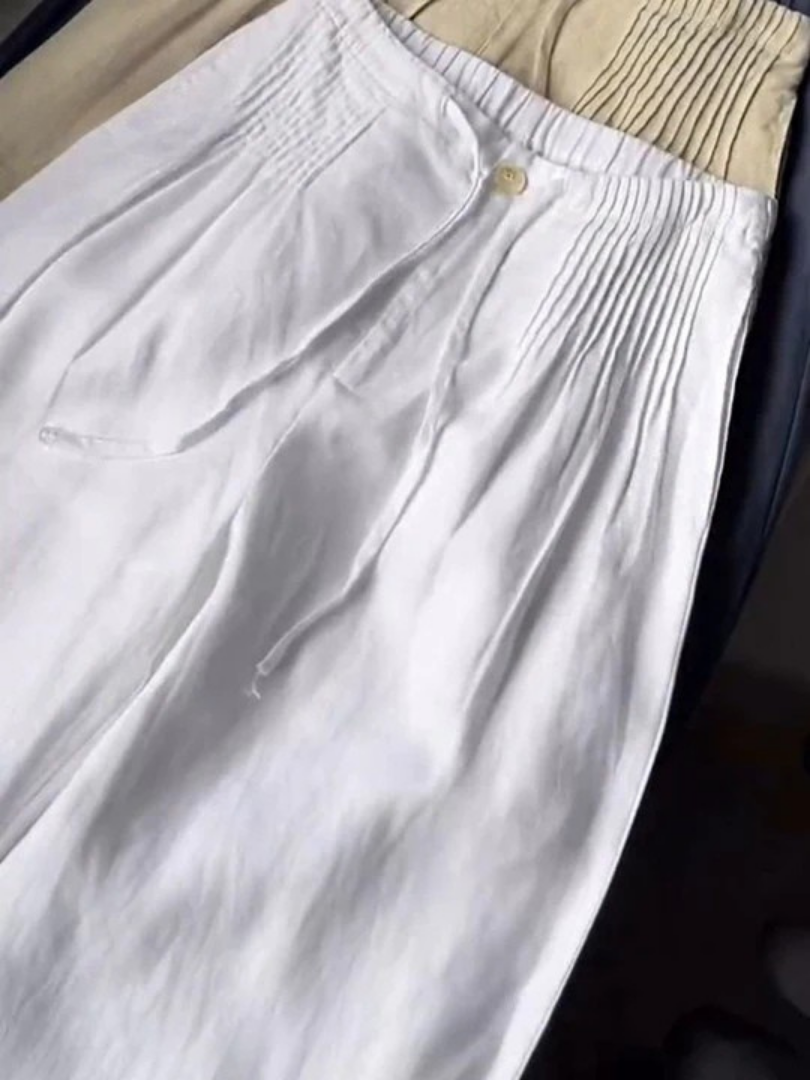 קמיליה – מכנסיים רחבים בתערובת כותנה ולינן