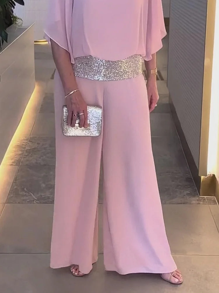 יטל | סט אלגנטי דו-חלקי עם פייטים ועיצוב חסימת צבעים