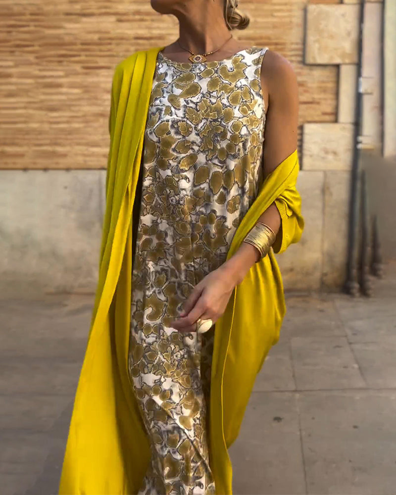 מיראל | שמלה אלגנטית ארוכה + קרדיגן תואם במתנה