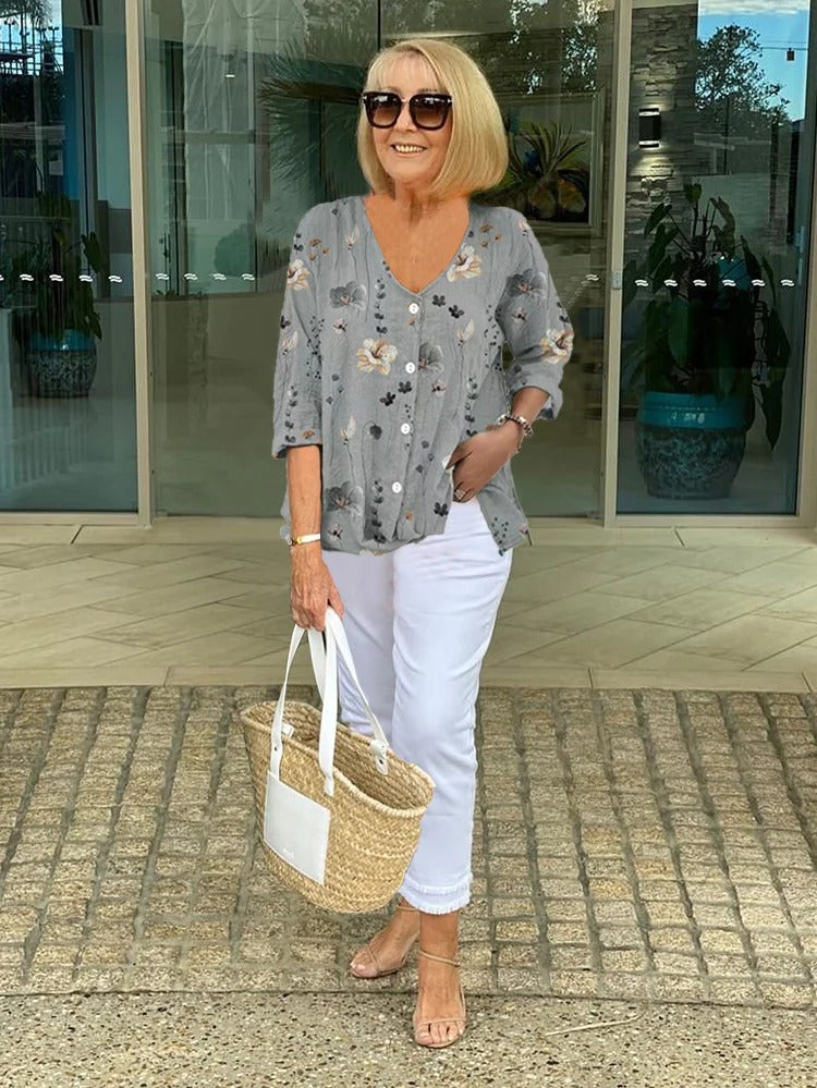 אוולין | חולצה אלגנטית עם פרחים