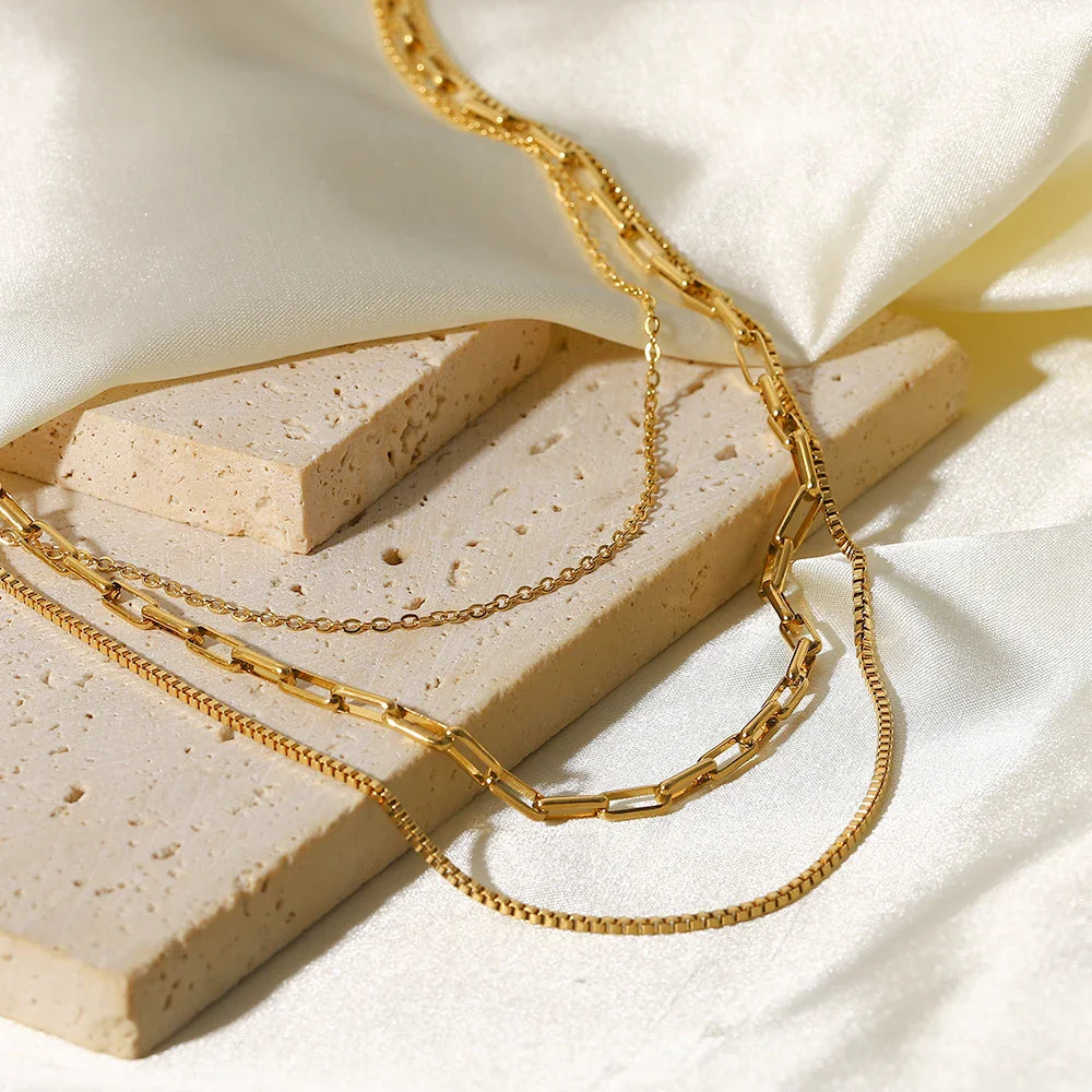 דניאלה |  שרשרת מנירוסטה בציפוי זהב