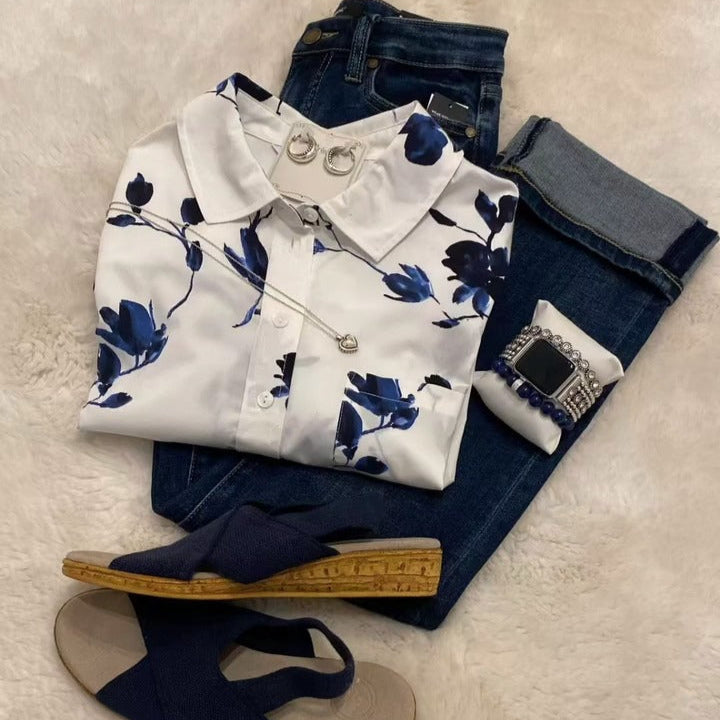 חולצת כפתורים עם שרוולים ארוכים