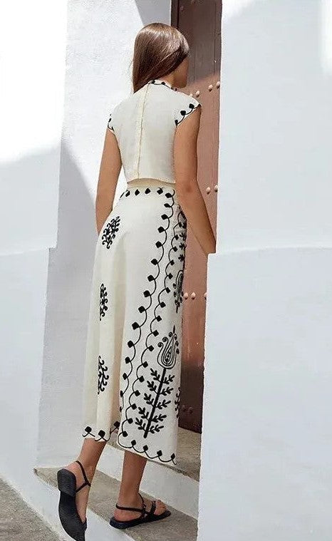 ריטה | סט מודפס טופ וחצאית