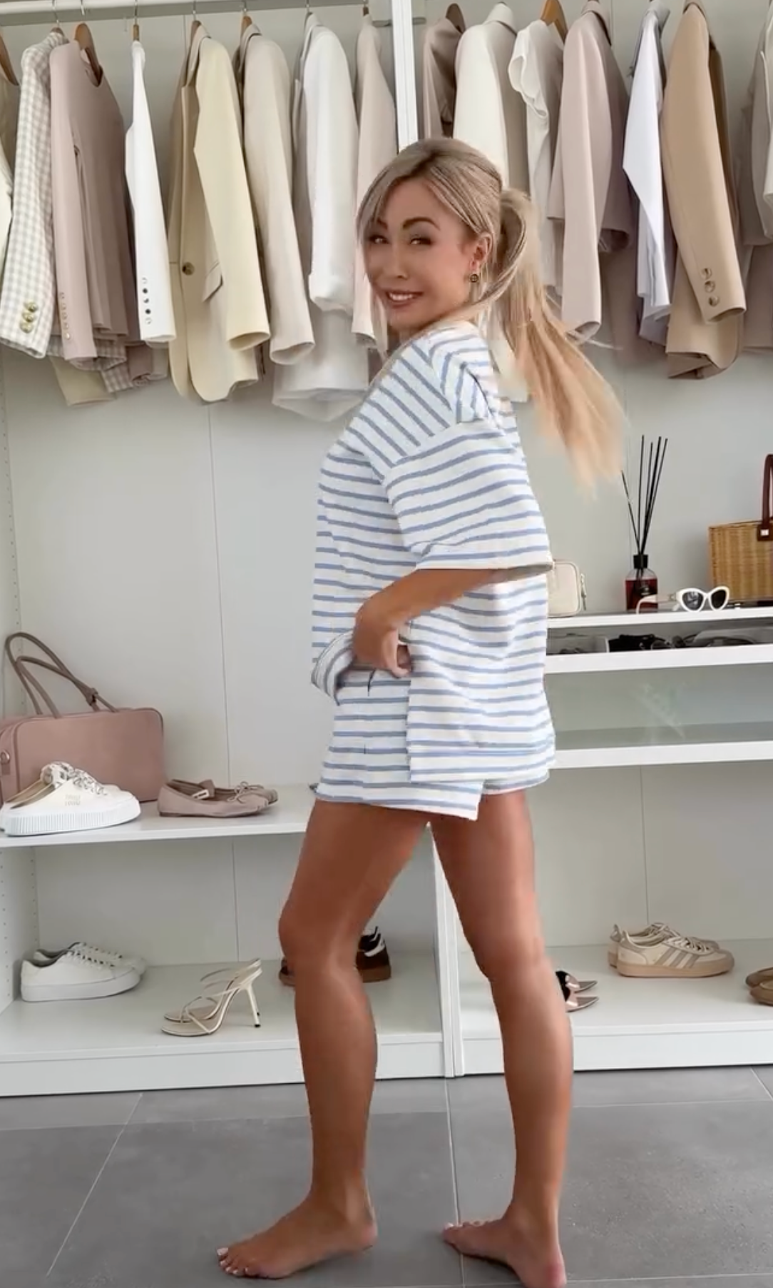 שירין | סט ספורט מודפס עם כיסים