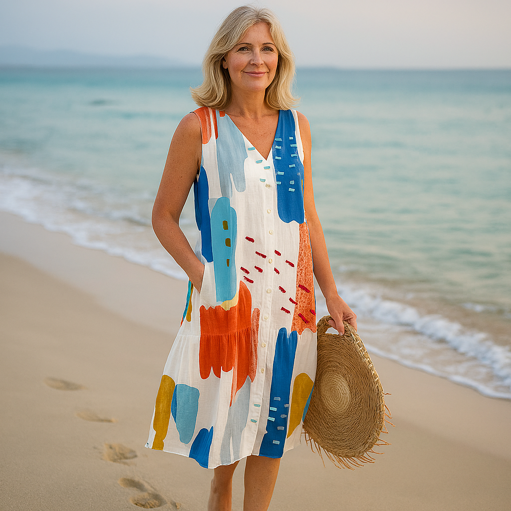 ורדה | שמלת קיץ ללא שרוולים עם הדפס פרחים