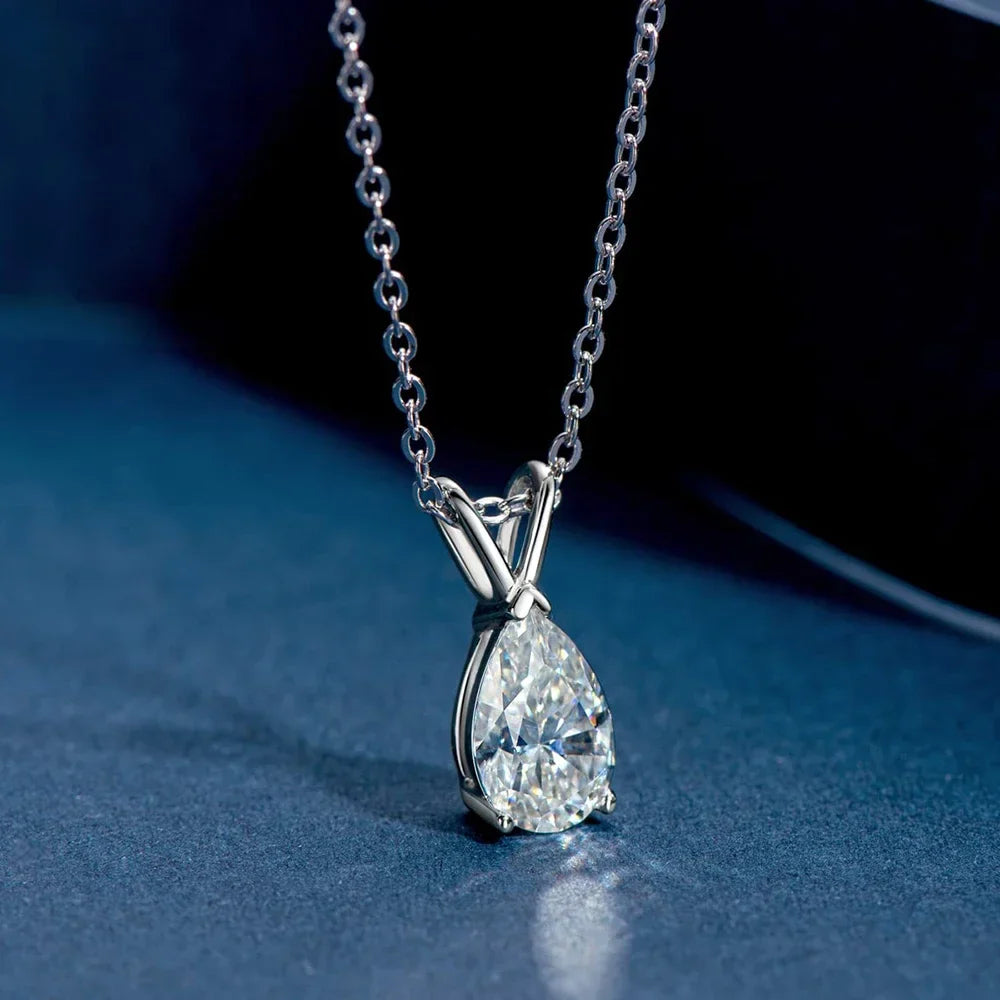 נועה | שרשרת מוסונייט בצורת אגס