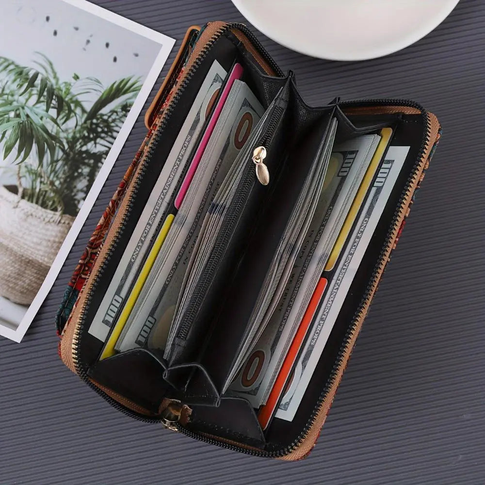 ארנק מעוטר בפרחים בסגנון בוהו לילך לכתף