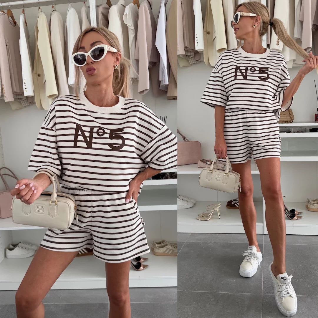 שירין | סט ספורט מודפס עם כיסים