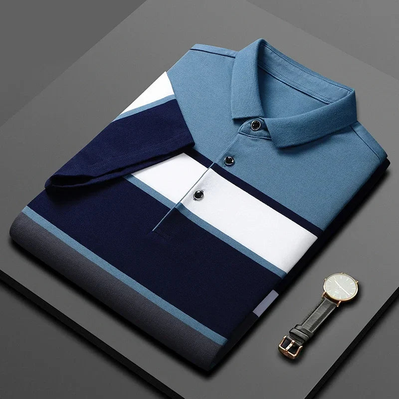 איתן | חולצת פולו גברית קלאסית עם פסים רקומים