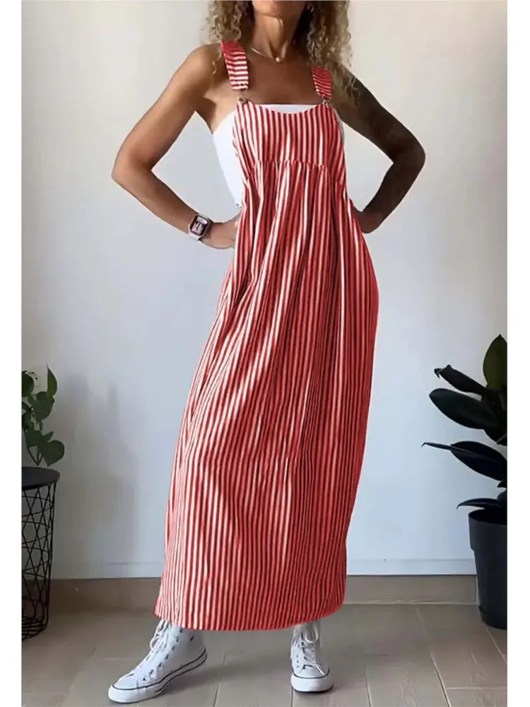 אורית | שמלת סטרפלס פסים קז'ואל