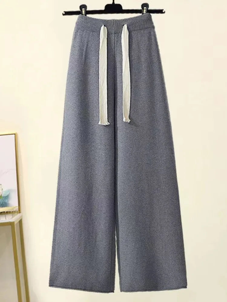 רונית | סט חורפי עם סוודר גולף ומכנסי רגל רחבה