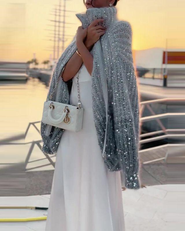 אנג'לינה | סוודר יוקרתי עם פרטי נצנצים אלגנטיים