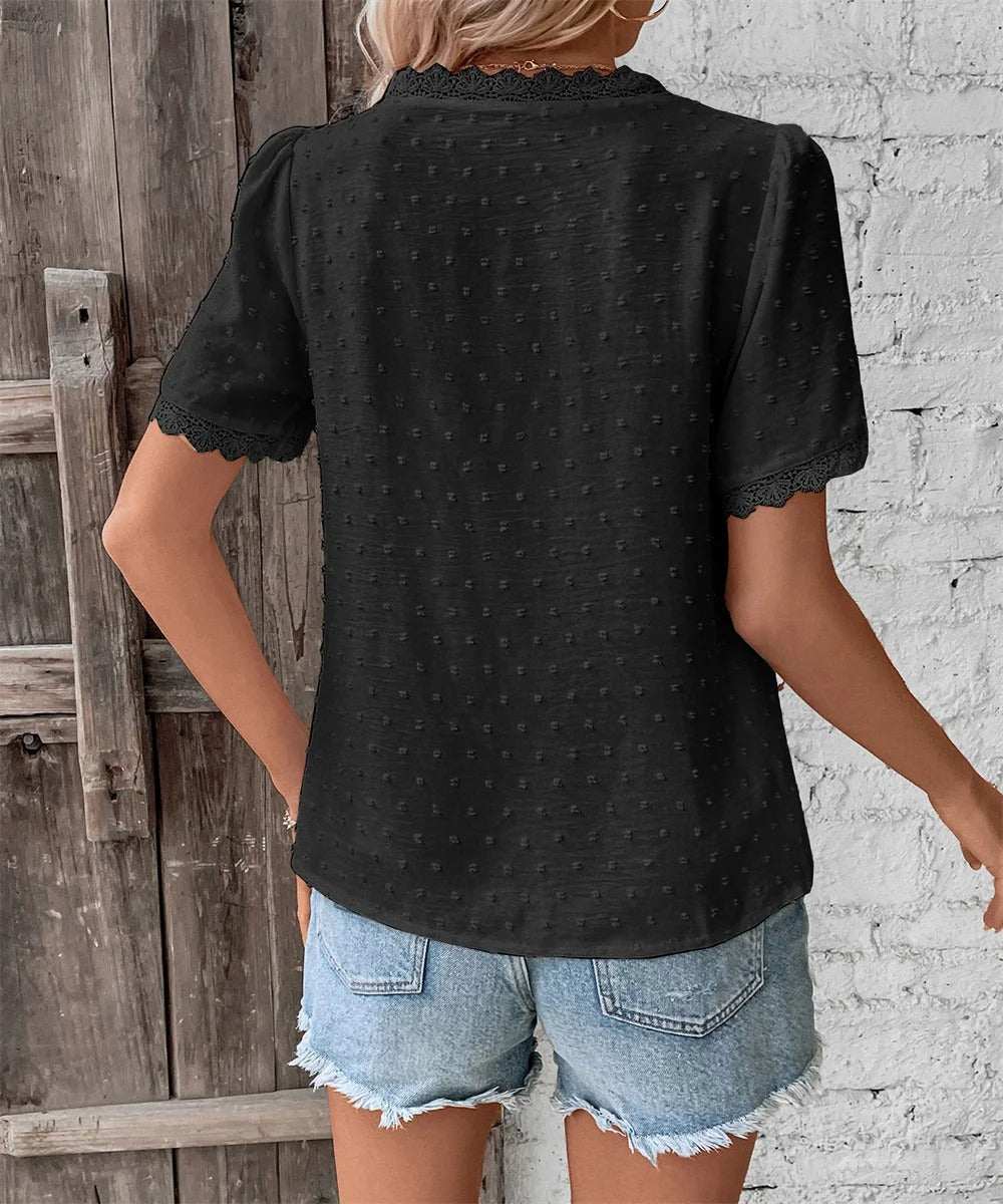 מאילי | חולצת קיץ אלגנטית עם צווארון V