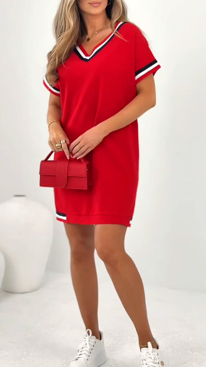 שירה - שמלות נשים קז'ואל עם קצה ניגודיות