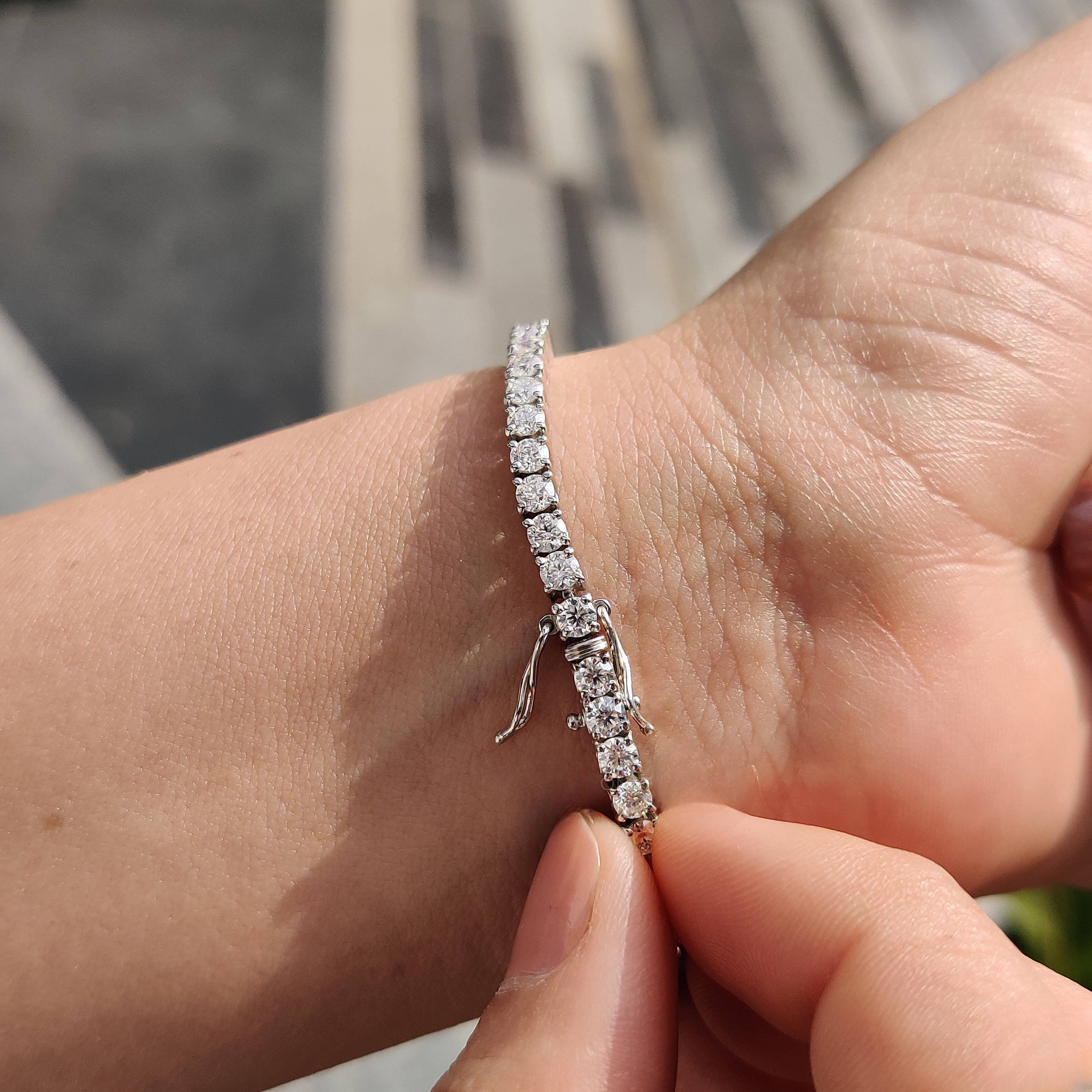 נטע | צמיד טניס מואסנייט 3 מ"מ כסף לבן