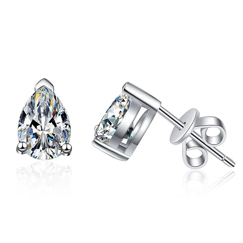 תמר | זוג עגילי מואסנייט בצורת אגס