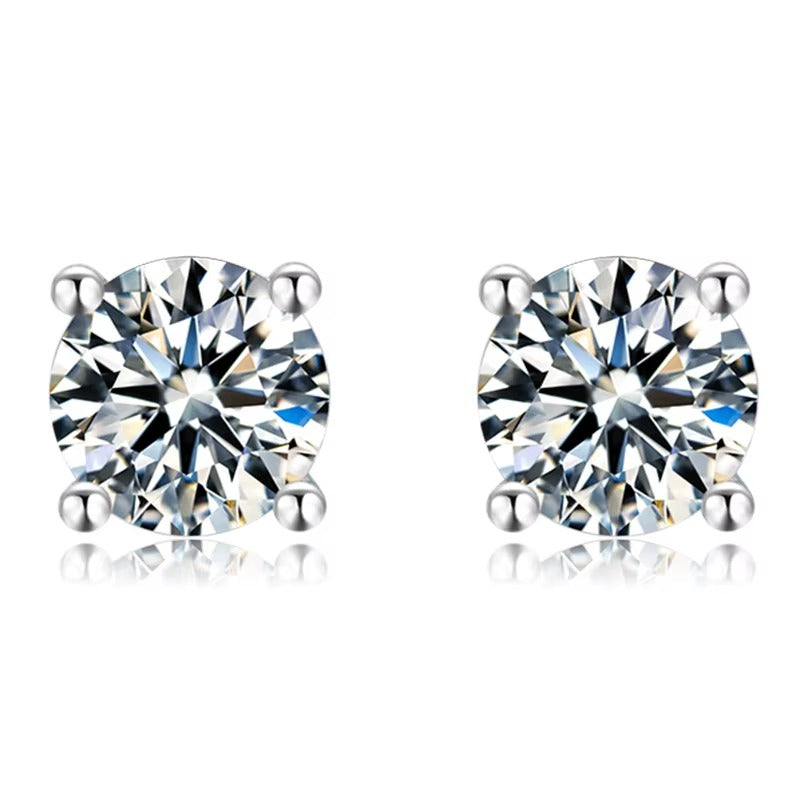 אור | זוג עגילי מואסנייט קלאסיים ונוצצים