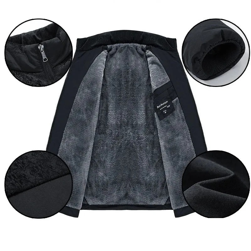 Avi - מעיל עם בטנה מפליס ורוכסן קדמי