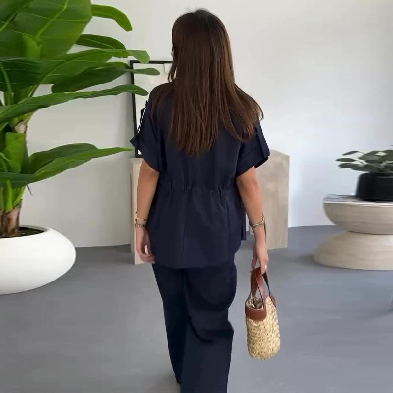 תמר | סט עבודה דו-חלקי עם חוט מתיחה לנשים