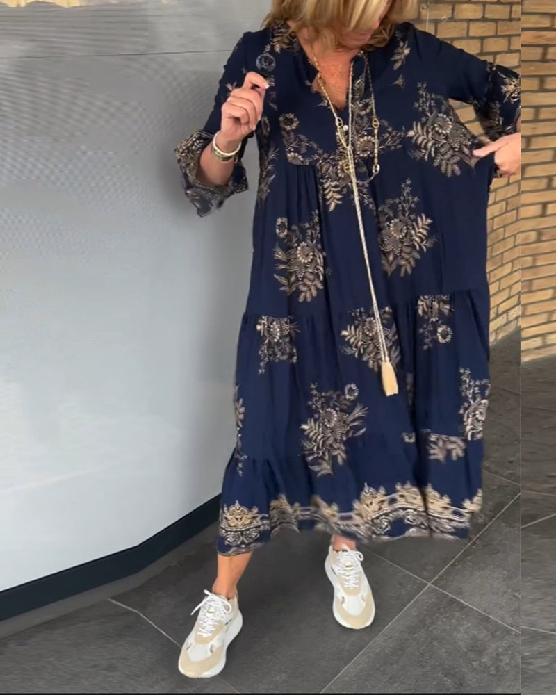 יעלה | שמלת וינטג' רפויה עם צווארון